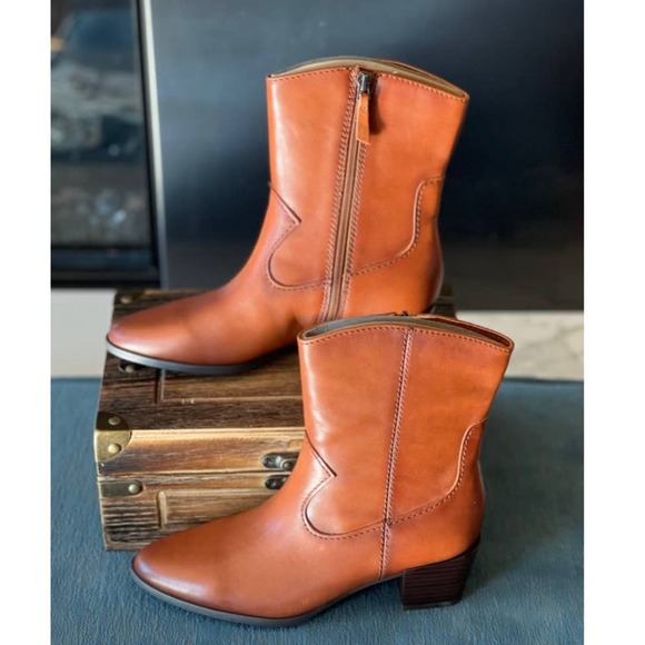 Naturalizer Gaby Mid-Calf Booties in Cider Spice Leather - Picture 5 of 11